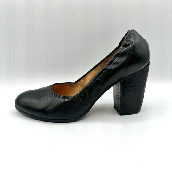 DRIES VAN NOTEN BLACK LEATHER HEELS CHUNKY HEELS WOMEN MADE IN ITALY  39.5 - Picture 4 of 16